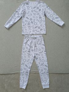 Pigiami Personalizzabili per Bambini con Disegni Cartoon e Graffiti, Set <span class=keywords><strong>Pigiama</strong></span> da Colorare in <span class=keywords><strong>Cotone</strong></span> per Ragazzi e Ragazze con Pennarelli - Product Image 4