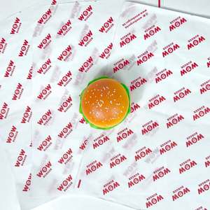 ZJPACK Custom Sandwich Hamburger Burger <b>Wrapping</b> <b>Paper</b> Greaseproof Fast Food Wrap Coated for Pizza Sugar Cake Wholesale - Product Image 1