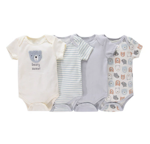 Body Estivo a Maniche Corte in Cotone per Neonati, Prezzo all'Ingrosso, Set di 3 Pezzi per Bambini 0-1 Anno - Product Image 4