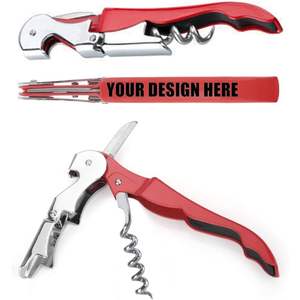 2025 Custom 60 PCS Todo en uno Abridores de vino y cerveza con cortador de papel de aluminio Logotipo personalizado Camarero Sacacorchos para servir - Product Image 1