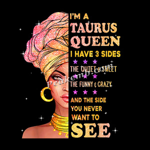Black <span class=keywords><strong>Taurus</strong></span> Queen Transfer Panas <span class=keywords><strong>Taurus</strong></span> Iron On DTF Transfer T-Shirt Cetak Siap untuk Menekan <span class=keywords><strong>Taurus</strong></span> Queen Vinyl Transfer - Product Image 2