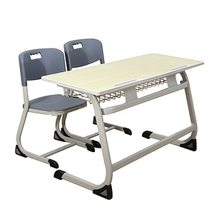 Meubles scolaires de haute qualité en panneaux MDF mélaminés, bureau double et <span class=keywords><strong>chaise</strong></span> en PE, <span class=keywords><strong>table</strong></span> d'apprentissage pour enfants en classe, pour les élèves - Product Image 2
