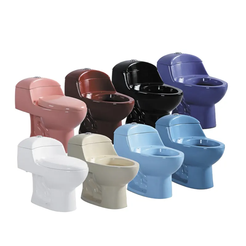 Bol de toilette en céramique colorée, 1 pièce, prix bon marché, marron rose vert bleu rouge ivoire noir, pour salle de bain et toilette