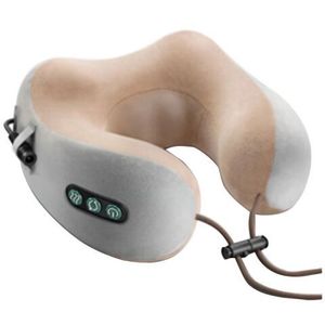 Coussin de massage cervical portable rechargeable en forme de U avec vibration, pétrissage et chauffage pour voiture et maison - Product Image 2