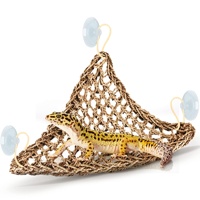 Filet d'escalade triangulaire en jonc de mer naturel pour hamac tissé, habitat de repos pour gecko cranté, crabe ermite, perroquet, lézard, hamac pour reptiles