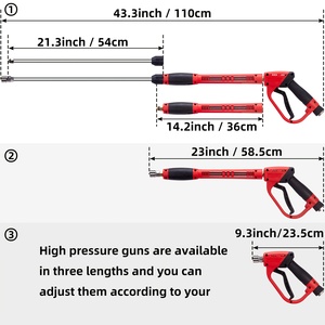 Les pistolets à eau de nettoyage à haute pression en métal peuvent être utilisés pour <span class=keywords><strong>le</strong></span> nettoyage de cour extérieure avec des tiges d'extension de remplacement - Product Image 3
