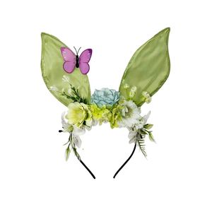 Party <b>Easter</b> Ear <b>Headband</b> With Flower and Butterfly Decor Soft Fabric Spring Festival Floral Bunny Headpiece - Product Image 4