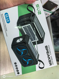 Hot Bán Loa kép kép panel năng lượng mặt trời sạc không dây <span class=keywords><strong>Bluetooth</strong></span> Loa đèn pin Loa đài phát thanh - Product Image 4