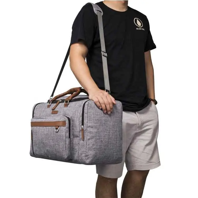 BSCI LVMH ISO مصنع صديقة للبيئة مخصص السفر المنظم حقائب اليد حقيبة السفر المصنوعة من القماش الخشن حقيبة سفر قابلة للطي