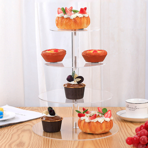 Factory Wholesale Customized Multi-layer Circular <strong>Rotatable</strong> Acrylic Transparent <strong>Cake</strong> Display <strong>Stand</strong> for Kitchen Storage Rack - Product Image 2