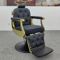 Chaise de barbier inclinable noire pour salon de beauté, salon de beauté moderne et professionnel, robuste et durable, à vendre