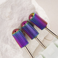 Foret à ongles électrique en carbure, 6.0mm 5 en 1 Pro violet Nano revêtement foret à ongles électrique 5 en 1 pour manucure foret à ongles