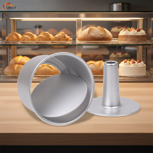 XLYG Juego de 3 Moldes para Pastel de Boda de 4/5/6/7/8/10 Pulgadas con Inserto de Tubo Extraíble, Antiadherente, de Aluminio Anodizado Ecológico - Product Image 1