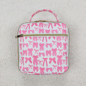 Wholesale Pink Bow Pattern Girls Backpack Matching <b>Lunch</b> Box <b>Set</b> Boutique Style Zipper Student Backpacks - Product Image 4