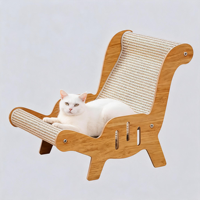 Grande Maison de Luxe en Bois pour Chat, avec Griffoir, Chaise Longue et Lit Canapé Moderne en Sisal, Protection de Meubles, pour Intérieur