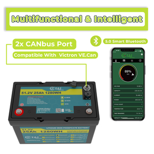 48V 25Ah LiFePO4 그룹 27 배터리, 골프 카트 및 AGV용 스마트 BMS, 저온 열 기능 - Product Image 3