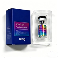 Étiquettes personnalisées en gros pour flacons de peptides et boîtes cadeaux, boîte magnétique premium étanche avec hologramme doré pour 5ml 10ml pour Nootropiques OEM