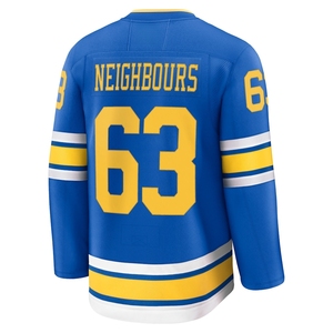 Cosido St. Louis Hockey Jersey Azul #63 Jake Neighbors #50 Binnington Jersey Hockey uniforme - Product Image 2