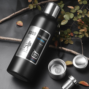 Stainless Steel Insulated Water <b>Bottle</b> 1000Ml Vacuum <b>Flask</b> With Tea Strainer For Outdoor Camping Travel - Product Image 1