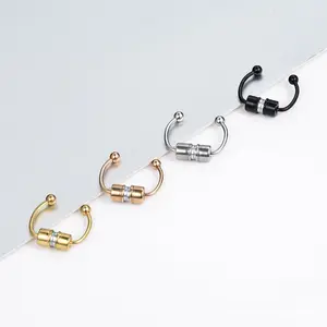 Vente en gros de mode anneau fer à cheval absorbant non piercing anneaux de nez bijoux en acier inoxydable bijoux piercing