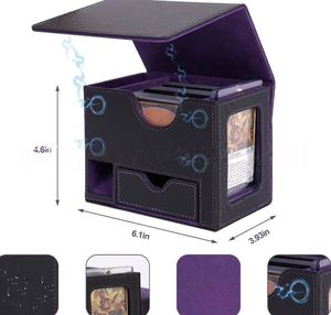 Nouvelle Tour à dés portable personnalisable avec fenêtre, en cuir PU magnétique, boîte de rangement anti-poussière pour cartes de jeux de société TCG - Product Image 3