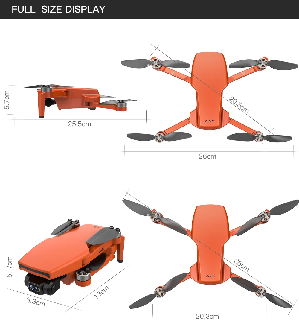 ZLL SG108 Pro Drone, Yan 2 SG108 Pro RC Quadcopter 2-axis gimbal Brush