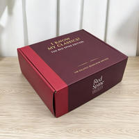 Boîtes d'expédition en carton ondulé rouge biodégradable, personnalisées, imprimées, gaufrées, laminées mat et pailletées