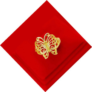 Anillo de Mariposa Chapado en <span class=keywords><strong>Oro</strong></span>, Joyería de Estilo <span class=keywords><strong>Nacional</strong></span>, Anillo de Dedo para Mujer - Product Image 5