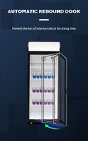 Réfrigérateur d'affichage de supermarché commercial vitrine verticale double porte en verre affichage de boissons froides congélateurs et réfrigérateurs