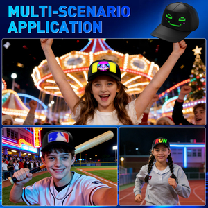 Casquettes LED lumineuses, casquettes LED intelligentes à écran couleur pour enfants, casquettes LED programmables à messages défilants, contrôle par application Bluetooth - Product Image 6