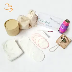 Lingettes de nettoyage pour le visage, en coton, velours doux, réutilisables, en bambou, 3.15 pouces, zéro déchets