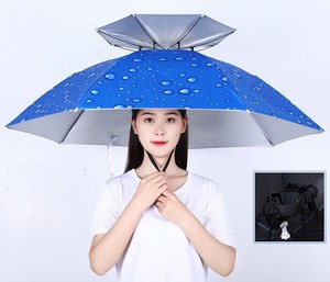 Vente en gros Parapluie de pêche adulte <span class=keywords><strong>grande</strong></span> <span class=keywords><strong>taille</strong></span> chapeau parapluie à sangle réglable à double couche - Product Image 3