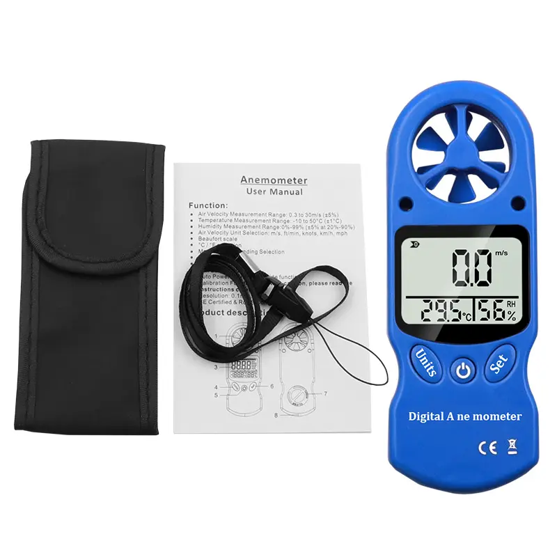 3in1 Digital Anemometer Handheld Wind Speed Meter Mini Portable LCD Temperature Humidity Meter multifunctional Anemometro
