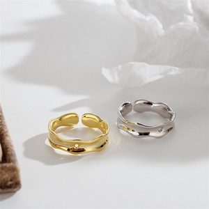 Nhẫn Nữ Vàng 18K Qings 925 Sterling Silver, Trang Sức Mạ Vàng, Nhẫn Đôi Phong Cách Độc Đáo - Product Image 4