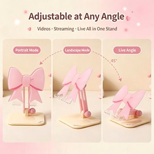 Organizador de Escritorio Universal Plegable Ajustable con Diseño de Lazo Acrílico, Inclinación de 180°, OEM ODM, Logotipo Personalizado, Venta al Por Mayor, Kawaii, para Teléfono Celular - Product Image 2
