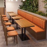 Nouvelle Tendance : Ensemble Table et Chaises de Restaurant pour Hôtels et Cafés, Mobilier Commercial Moderne en Métal avec Banquettes en Cuir PU Solide