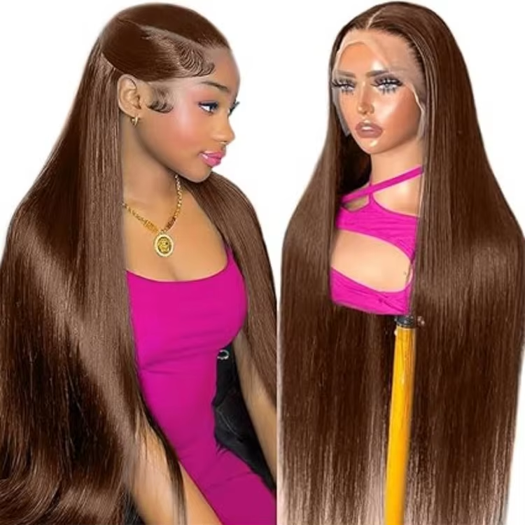 capelli castani lisci