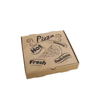 热卖可定制标志波纹披萨盒6 7 8 9 10 12英寸食品级披萨盒生态食品纸盒