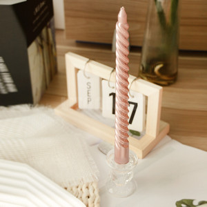 Lüks mum ışığı akşam yemeği Spiral konik vernik ev mum dekorasyon noel için 8 inç 2 adet Set sopa mum - Product Image 3