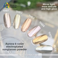Poudre de pigment effet miroir métallique or et or rose argenté pour nail art, paillettes pour vernis gel UV, beauté des ongles