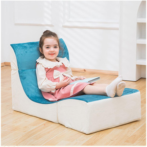 Sofá puf para niños, sillón reclinable para una sola persona con manta de tela, espuma de alta elasticidad, de 2 a 4 años - Product Image 1