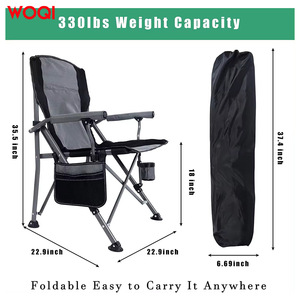 Silla plegable portátil para playa y camping Woqi, color gris, ligera, ideal para viajes y pesca. - Product Image 2