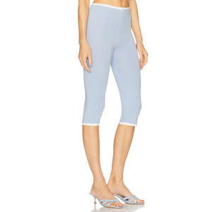 <span class=keywords><strong>Pantaloni</strong></span> da <span class=keywords><strong>donna</strong></span> Casual elasticizzati in vita stretti in cotone Capri con fiocco a contrasto di colore a gamba larga autunno traspirante <span class=keywords><strong>pantaloni</strong></span> larghi - Product Image 2