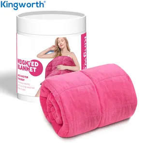 Kingworth 2024批发成人短毛绒疗法重型毛毯
