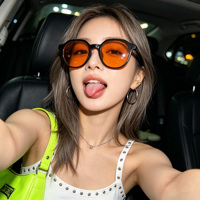 Montures de lunettes de soleil punk tendance UV400, verres PC transparents marron, unisexe, classiques, rétro, logo personnalisé, vente en gros