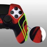 Coque de protection antidérapante en silicone souple camouflage pour manette Edge avec capuchons de joysticks analogiques imprimés en 3D