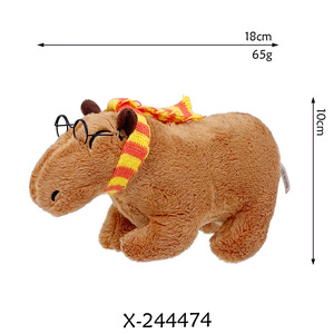 18CM ucuz Capybara gözlük taç pembe iplik etek tavşan kanatları elbise peluş Capybar için peluş oyuncak - Product Image 2