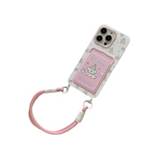 Instagram Happy Puppy carte sac mignon pour iphone15promax haute apparence niveau carte lanière pour étui de téléphone 13/14