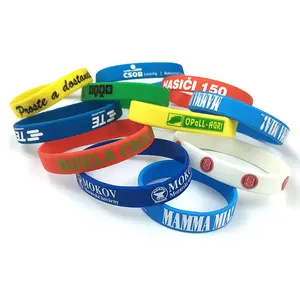 Pulseira de pulso personalizada faça seu próprio pulseira de silicone de borracha com mensagem ou logotipo para evento