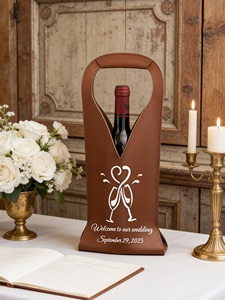 Bolsa <span class=keywords><strong>de</strong></span> Vino Grabada en Cuero PU con Significado, Bolsas <span class=keywords><strong>de</strong></span> Regalo Personalizadas para el Agradecimiento a los Empleados y Regalos <span class=keywords><strong>de</strong></span> Aniversario Laboral - Product Image 4